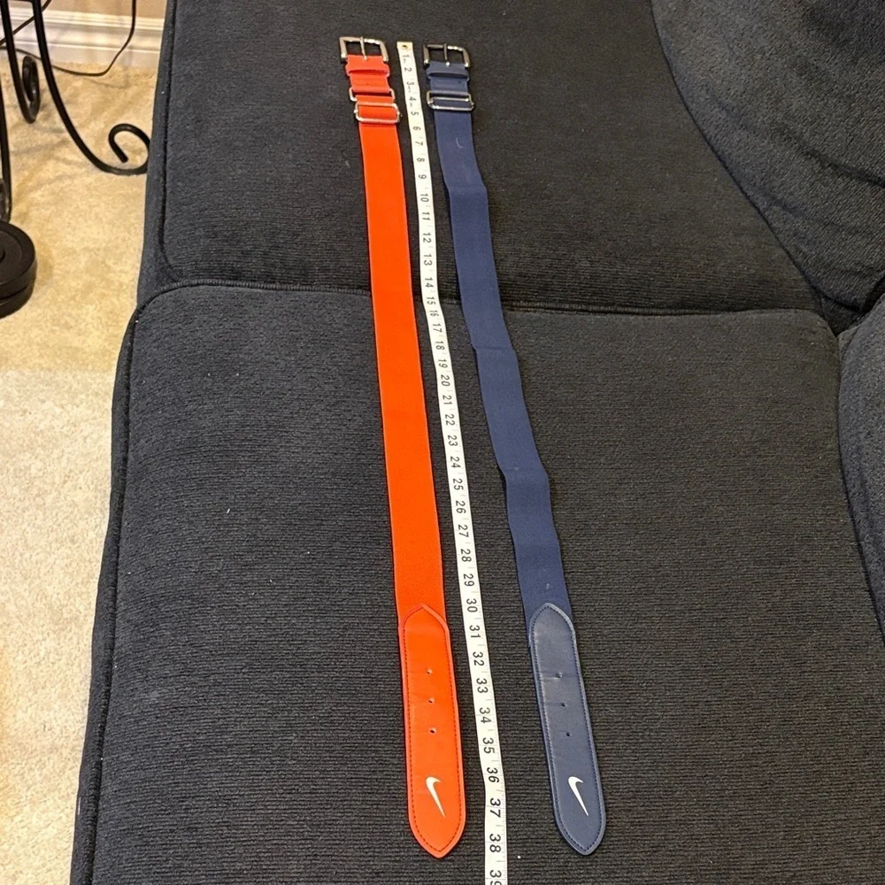 Nike Men's Bundle of Orange and Blue Adjustable Stretch Elastic Belts